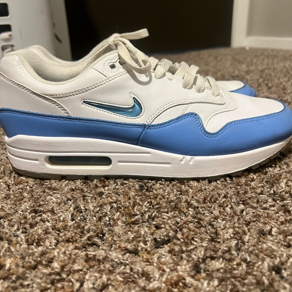 Nike Air Max White and Light Blue Shoes